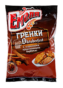 Емеля гренки с куриными крылышками барбекю