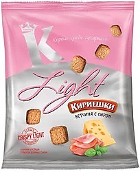 «Кириешки Light», сухарики со вкусом ветчины с сыром, 33 г