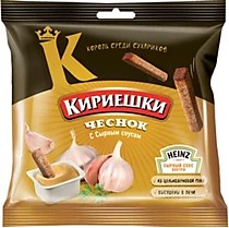 «Кириешки», сухарики со вкусом чеснока и сырным соусом, 85 г