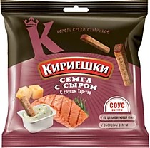 «Кириешки», сухарики со вкусом семги с сыром и соусом тар-тар, 85 г